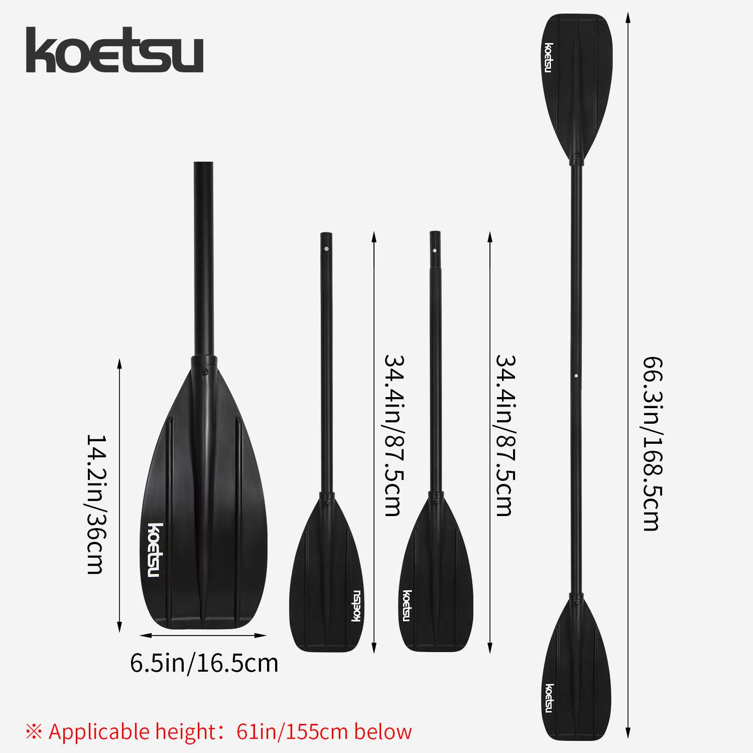 KOETSU Alüminyum Alaşımlı Çift - Fishing Kayak Paddle incelemesi ve fiyatı